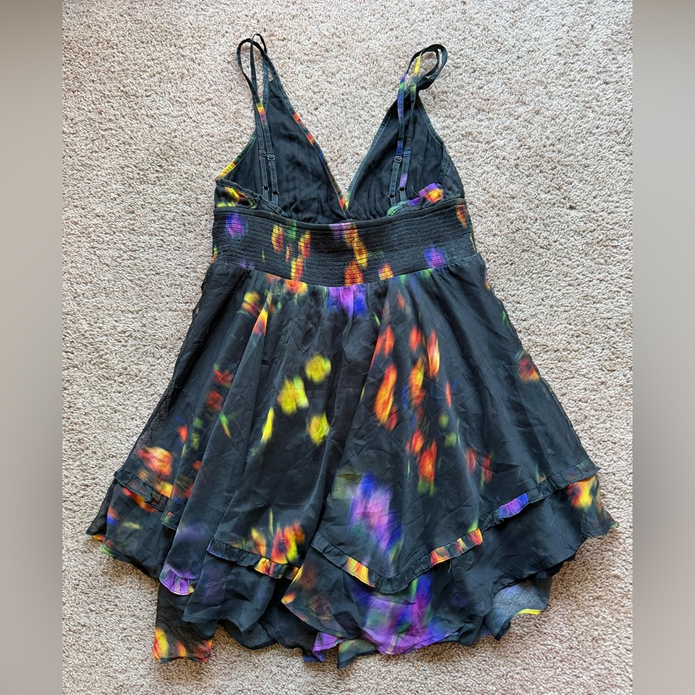 urban outfitters sweet escape asymmetrical mini dress large v-neck tank top - Picture 3 of 5